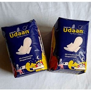 Udaan Sanitary Pads XXL | Pack of 40 | Safe, Breathable, Antibacterial